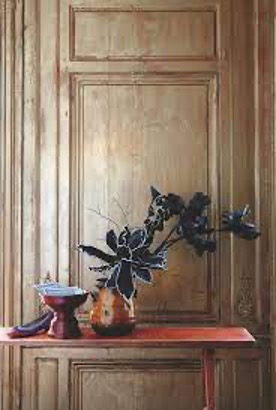 usa lemn vopsita cu decorativă aurie