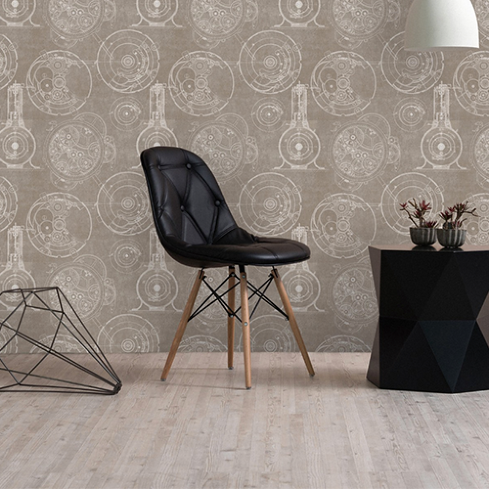 HORLOGERIE Taupe Premium Wallpaper