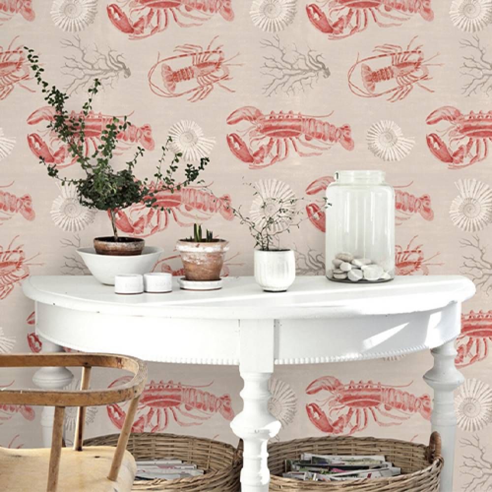 LOBSTER Taupe Premium Wallpaper