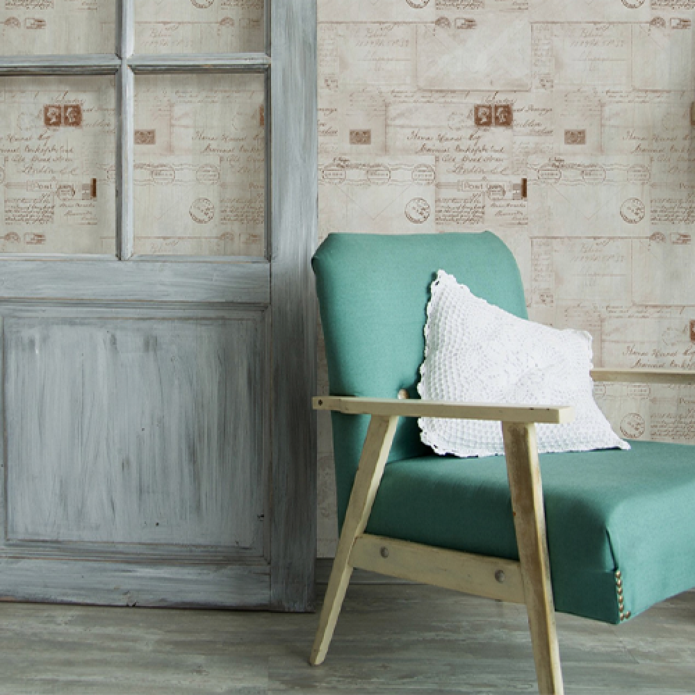 VINTAGE LETTERS Neutral Premium Wallpaper