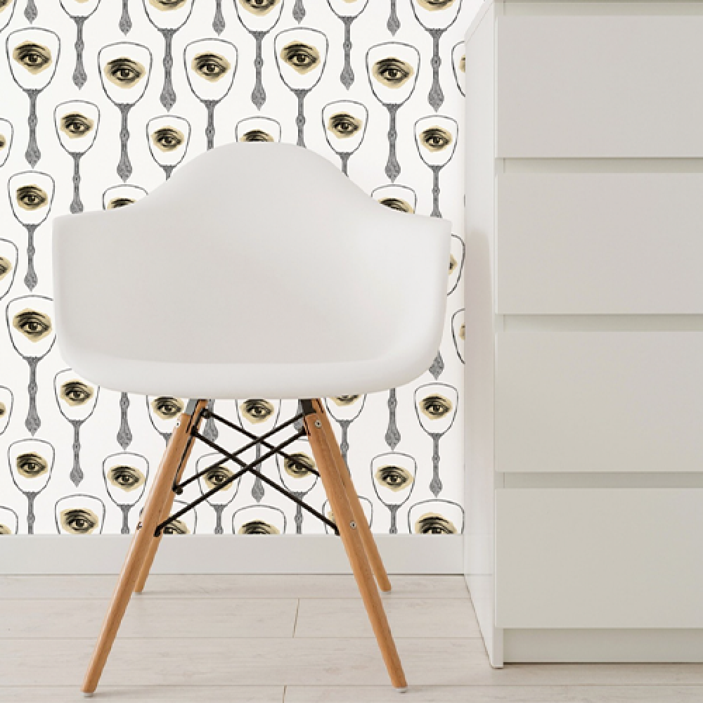 MIRROR'S EYE Neutral Premium Wallpaper