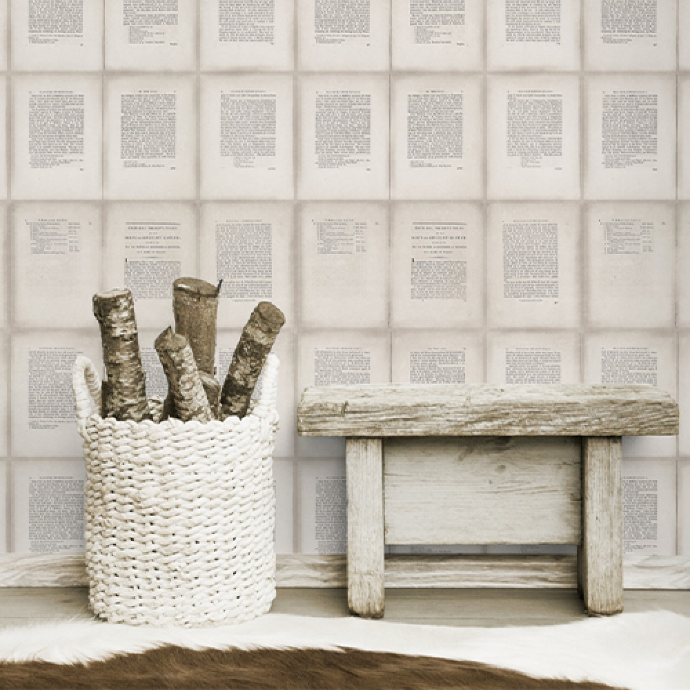 INSIDE BOOK Taupe Premium Wallpaper