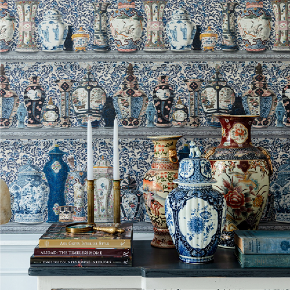 CERAMIC WONDERS Indigo Wallpaper
