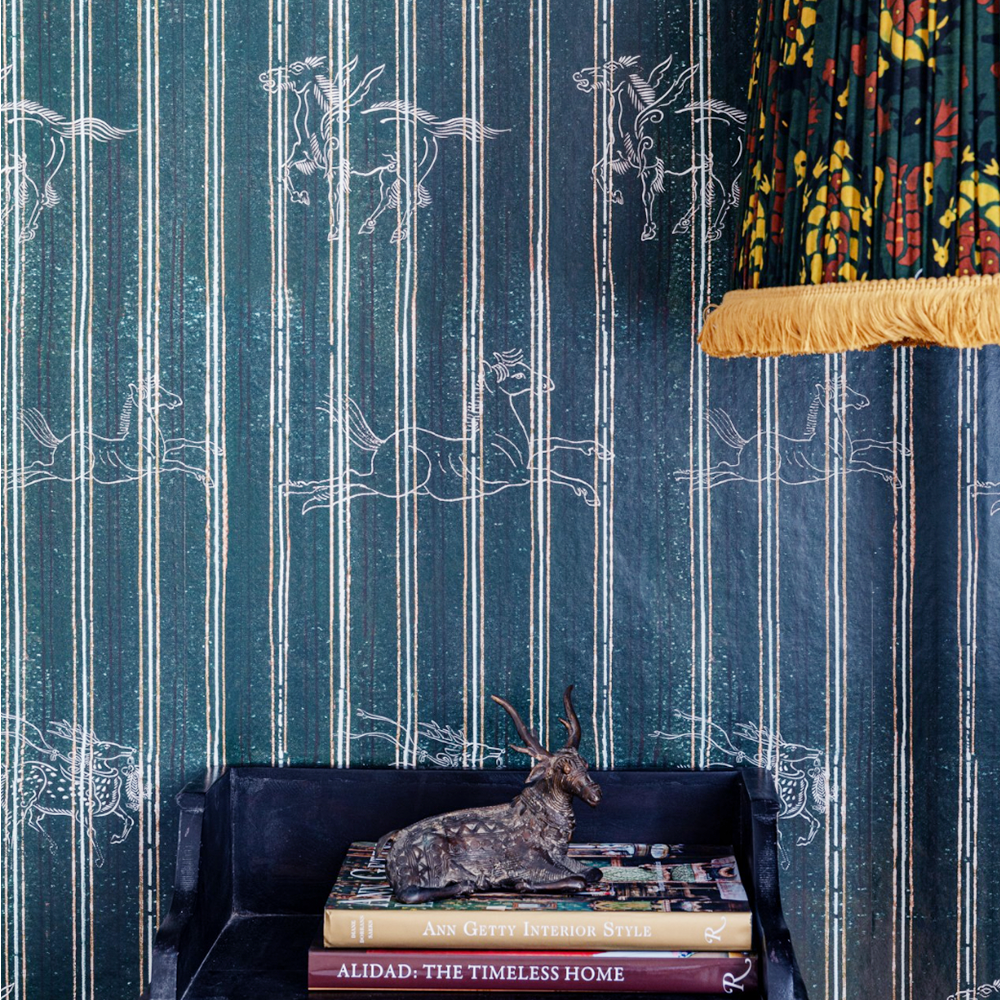 A FABLE Indigo Wallpaper