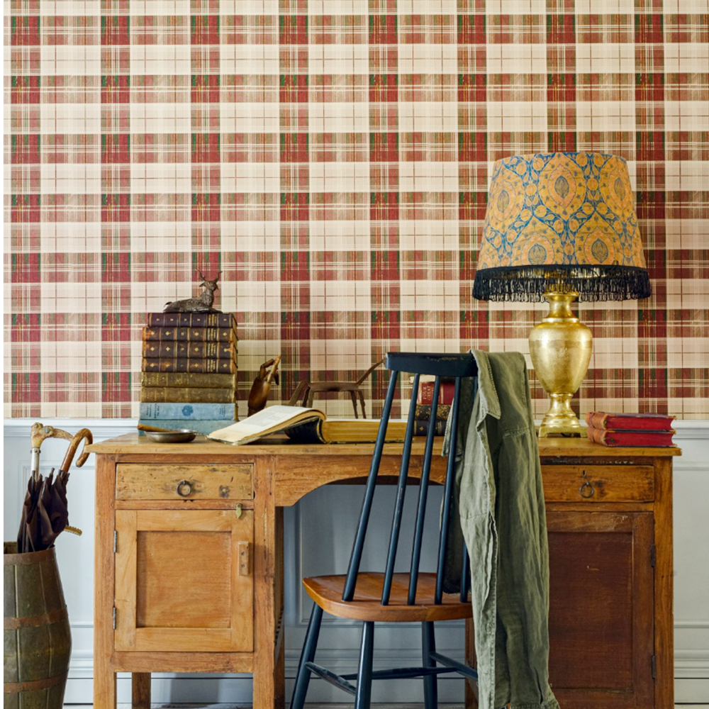 COUNTRYSIDE PLAID Leather Wallpaper