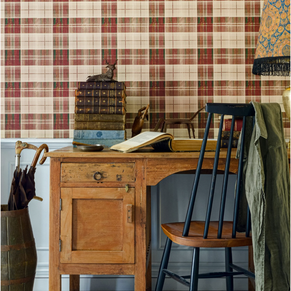 COUNTRYSIDE PLAID Beechnut Wallpaper