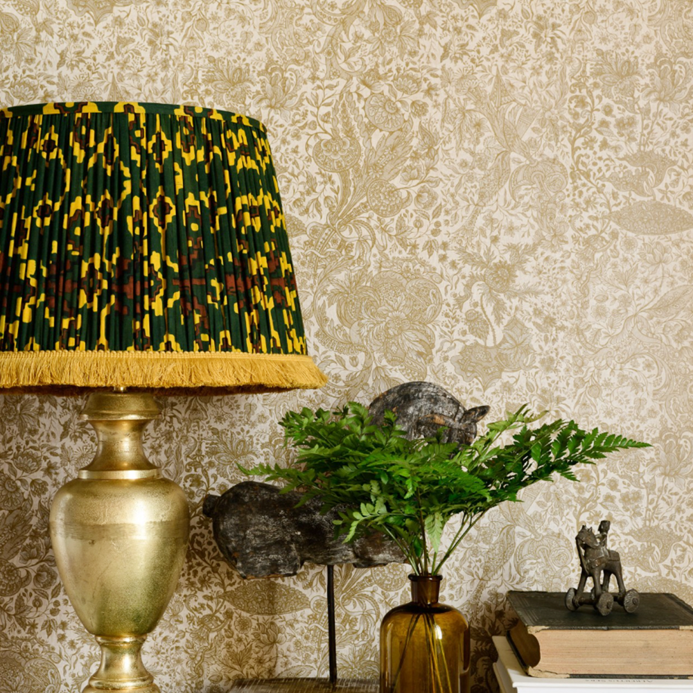 SARKOZI EMBROIDERY Indigo Wallpaper