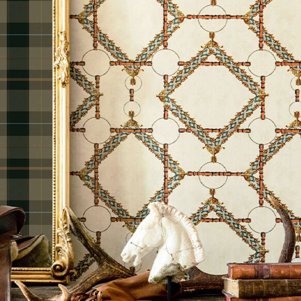 DECORATIVE HARNESS Taupe Wallpaper