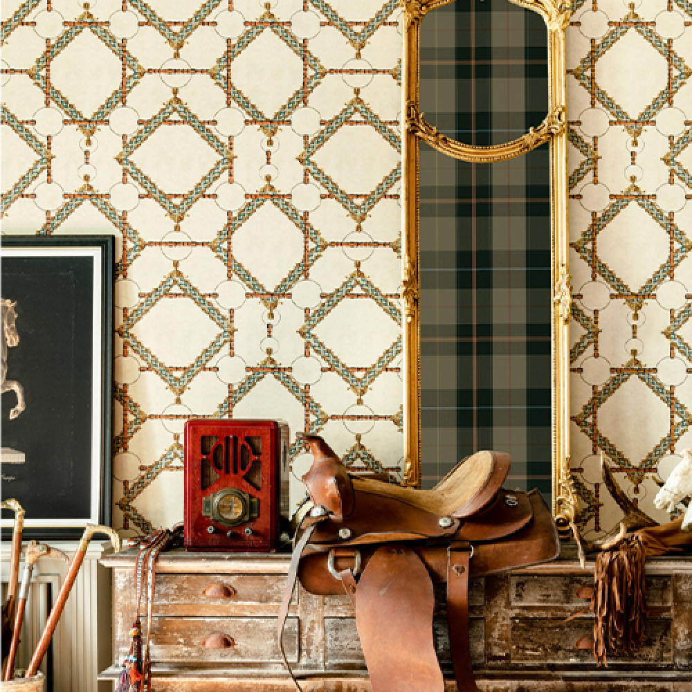 DECORATIVE HARNESS Taupe Wallpaper